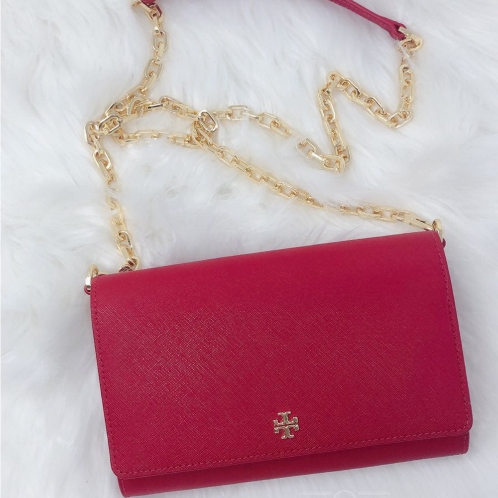 Tory Burch Red Crossbody Wallet on Chain